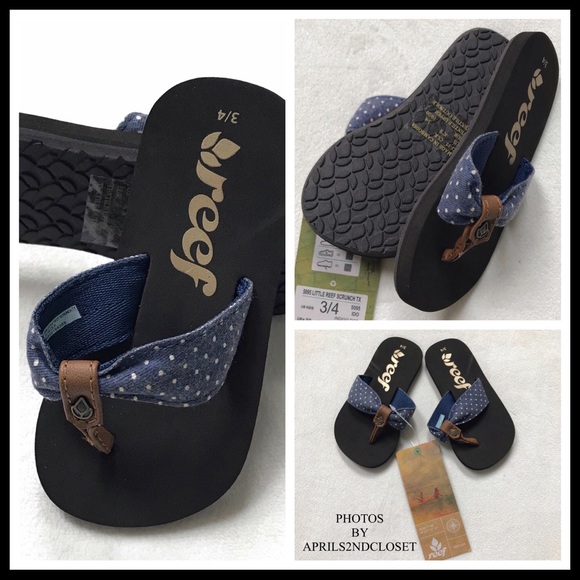 REEF BABY SANDALS SLIDES POLKA DOT FLIP FLOPS - Picture 6 of 8